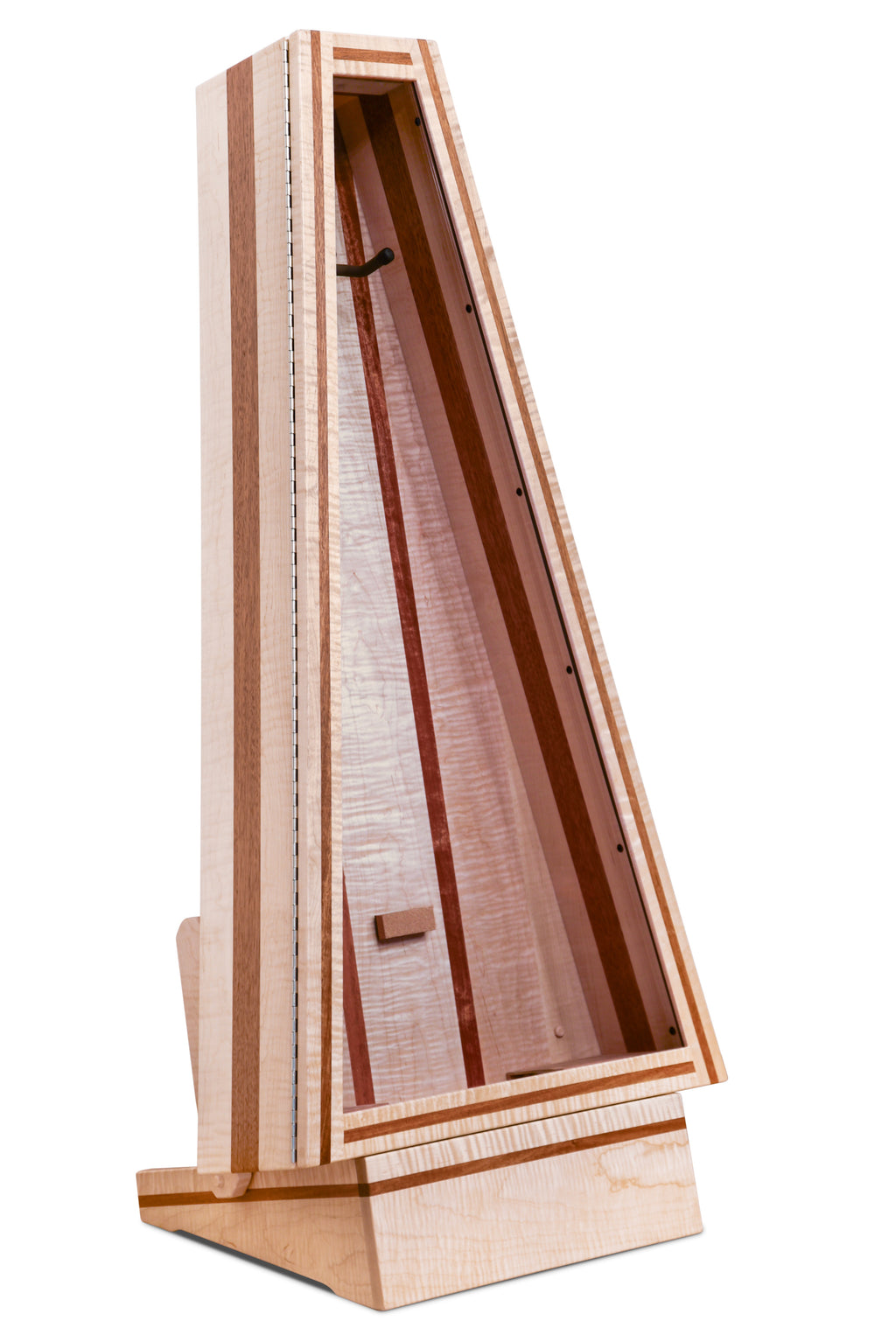 ClimaStand Triangle Humidor with Base - Flamed Maple with Mahogany Acoustic Remedy Cases