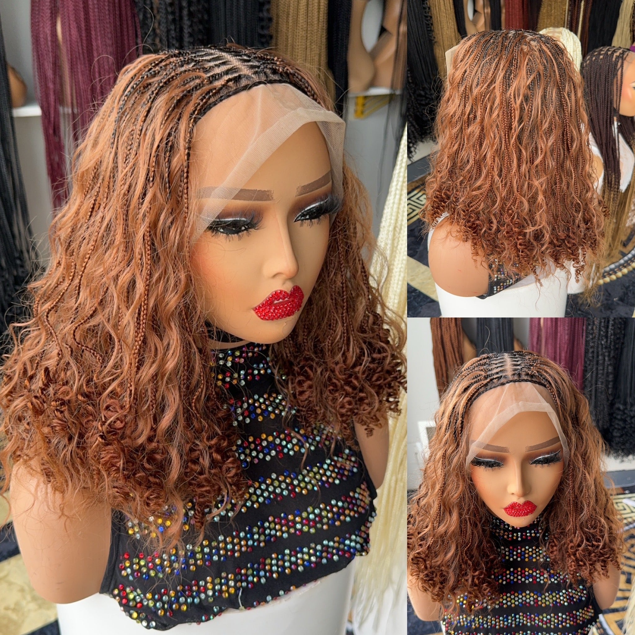 Honey blonde short boho braids HOL stores