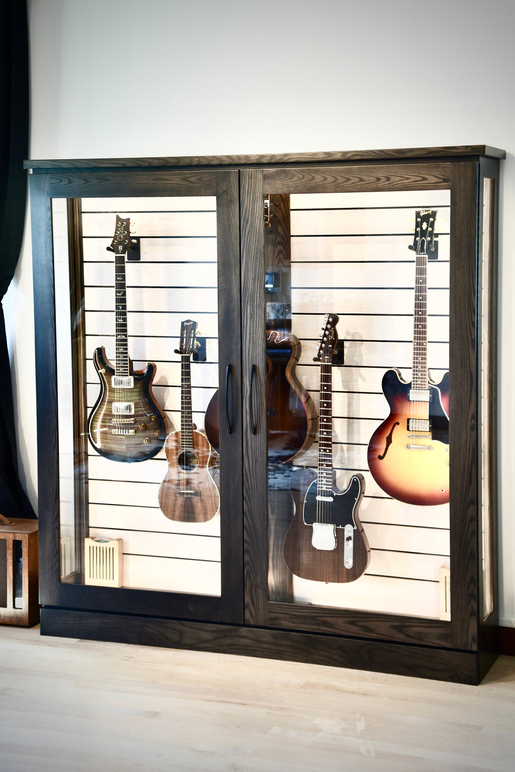 Low Depth ClimaCab V | Charcoal Northern White Ash with Whitewash Slat Wall Acoustic Remedy Cases