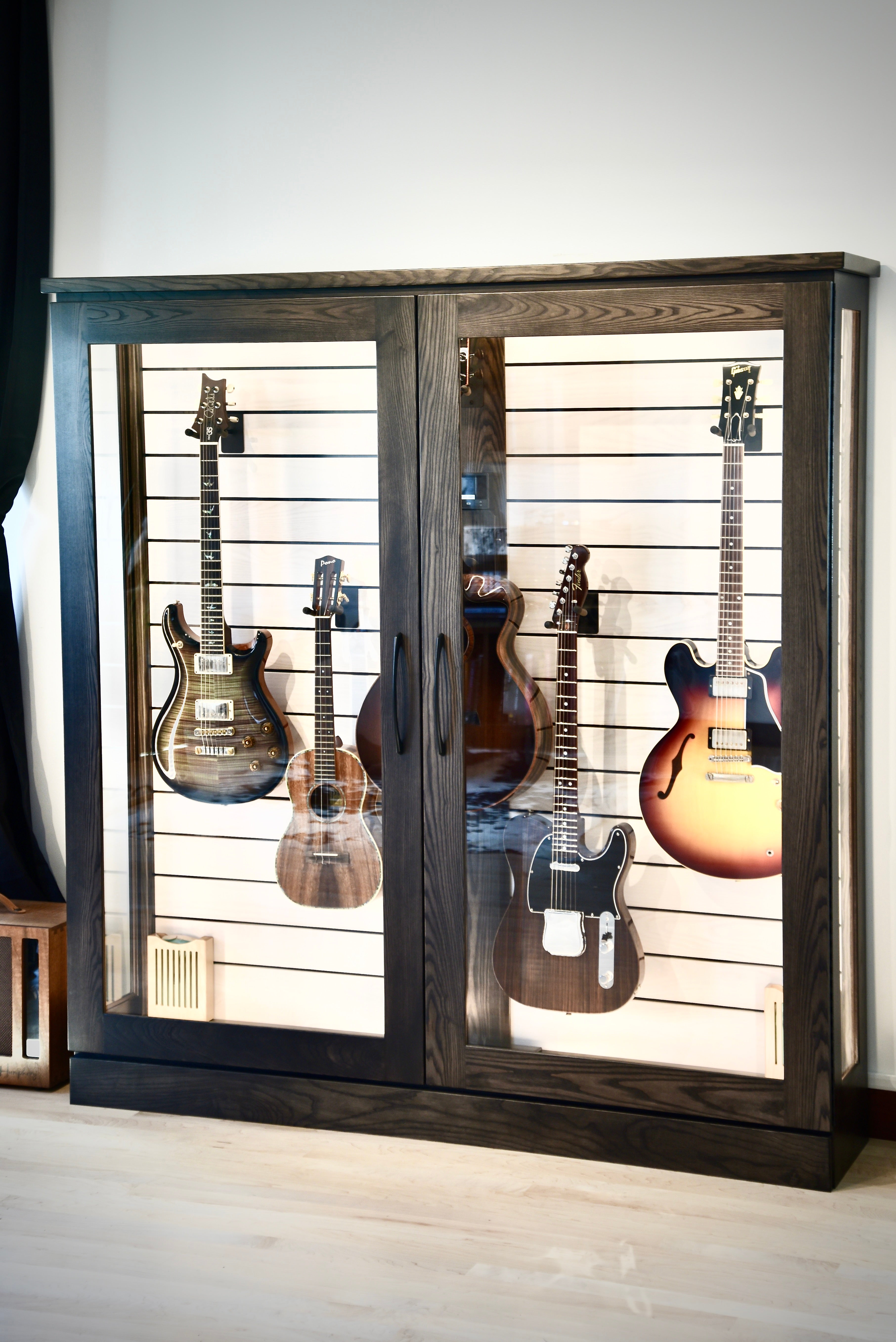 Low Depth ClimaCab V | Charcoal Northern White Ash with Whitewash Slat Wall Acoustic Remedy Cases