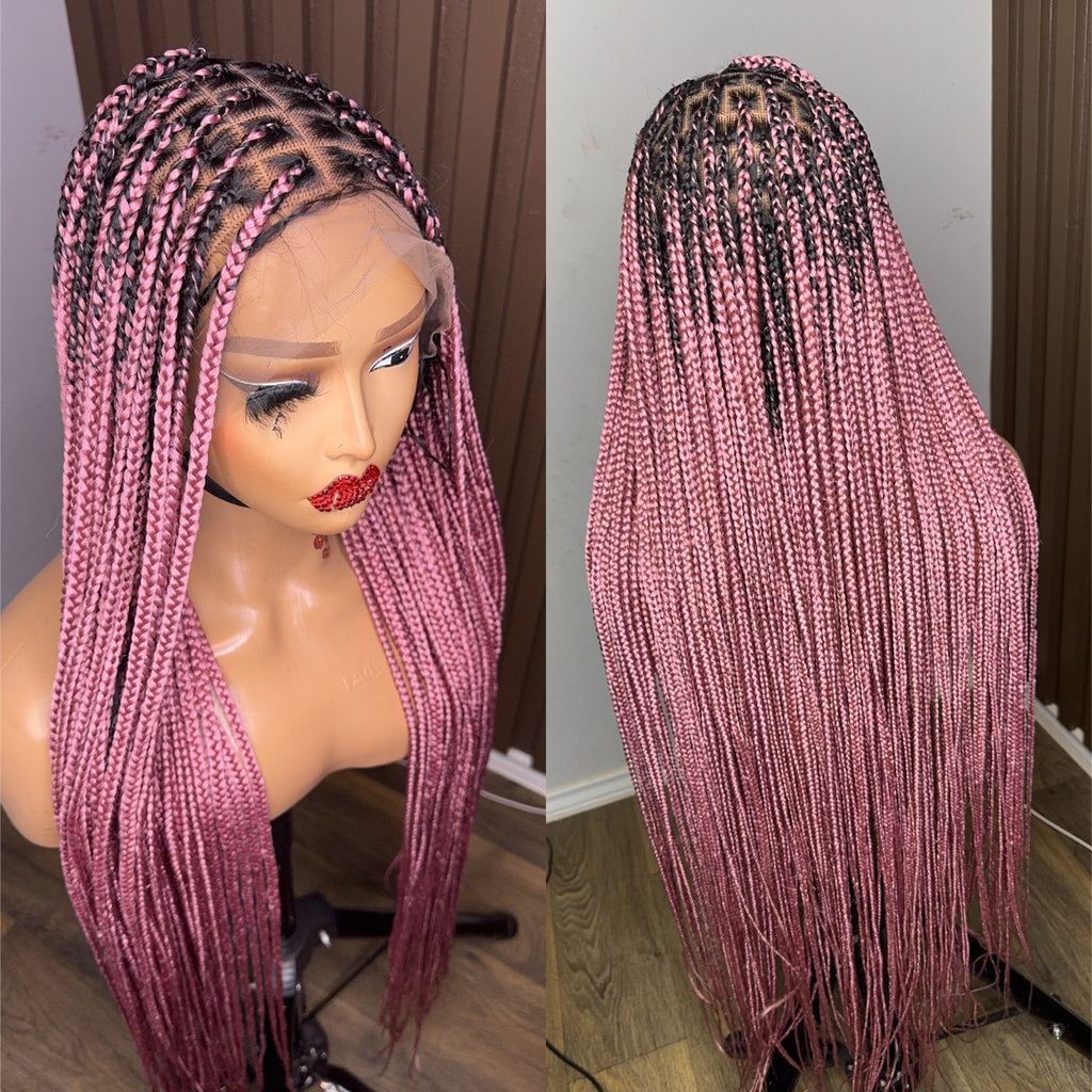 Light pink darkroot knotless braiddd wig HOL stores