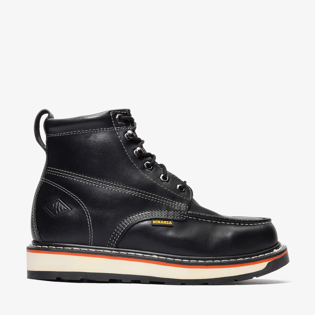 FRONTIER DUAL 6" MOC TOE BLACK Bonanza Boots