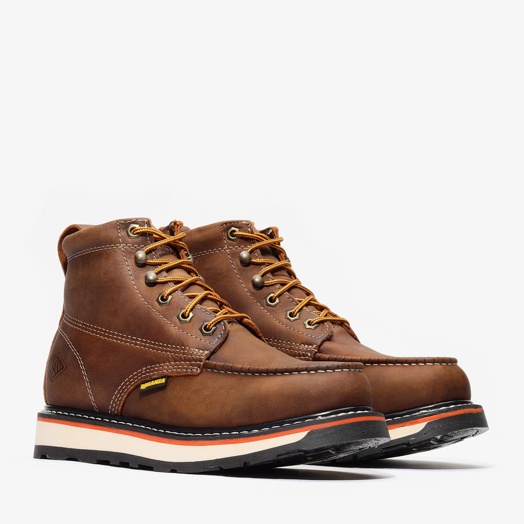 FRONTIER DUAL 6" MOC TOE CRAZY BROWN Bonanza Boots