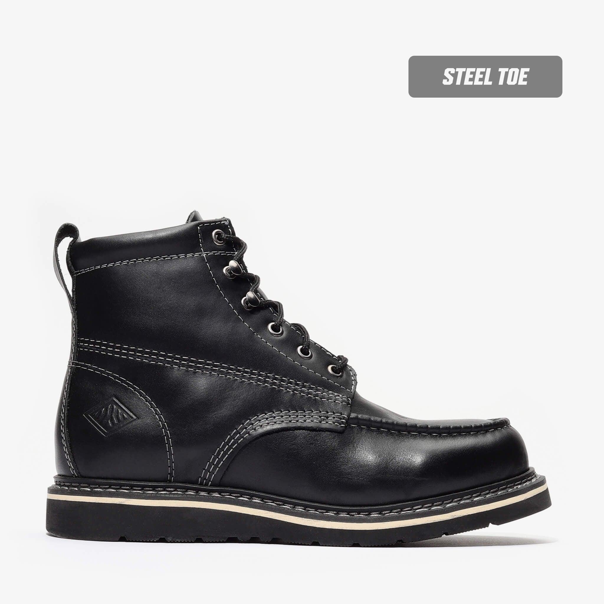 FRONTIER CLASSIC 6" MOC TOE (STEEL TOE) JET BLACK Bonanza Boots