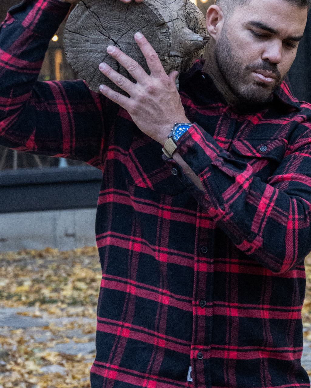 Field Grand Flannel, Huntsman Plaid in Black MuskOx Flannels