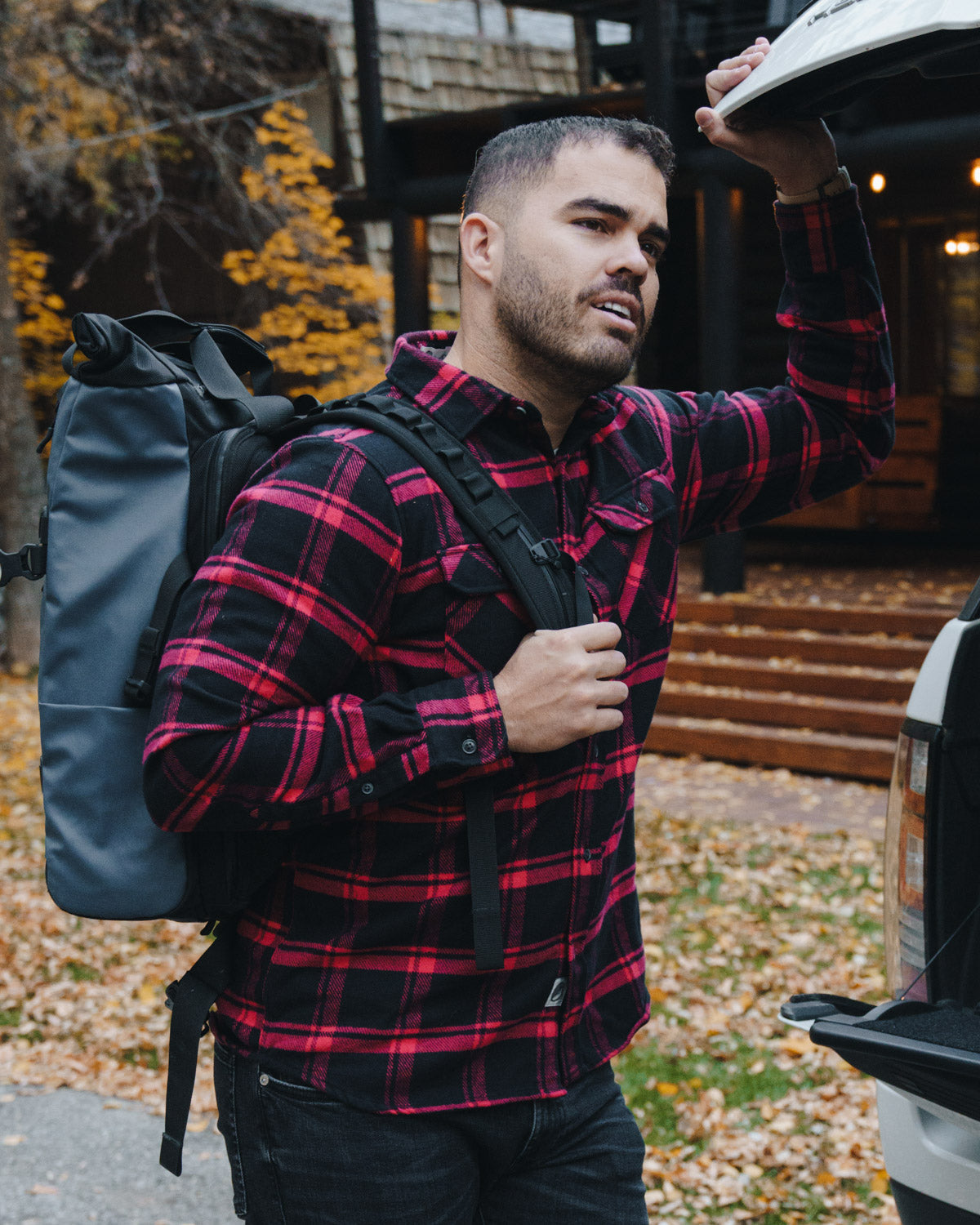 Field Grand Flannel, Huntsman Plaid in Black MuskOx Flannels