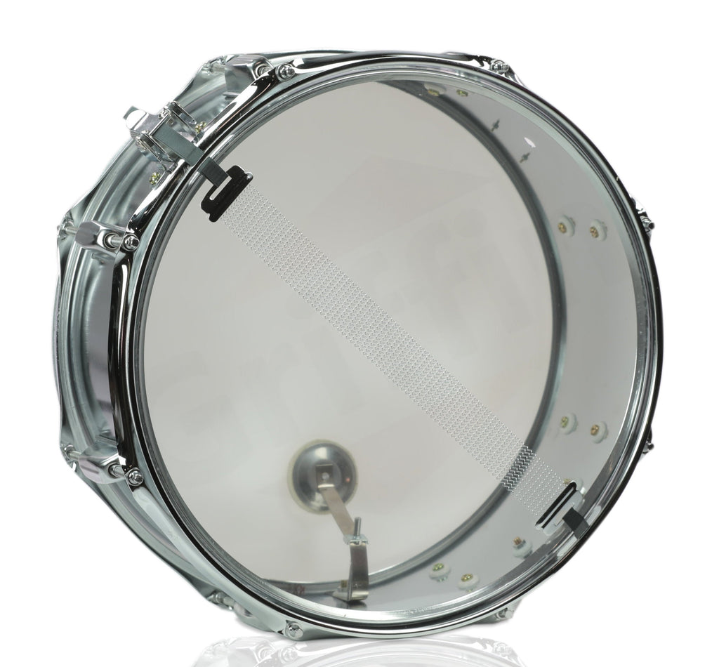 Metal Snare Drum by GRIFFIN - 14" x 5.5" inch Steel Chrome Shell - 8 Tuning Lugs & Snare Throw Off Strainer Set - Musical Instrument Kit & Drummer Key GeekStands.com