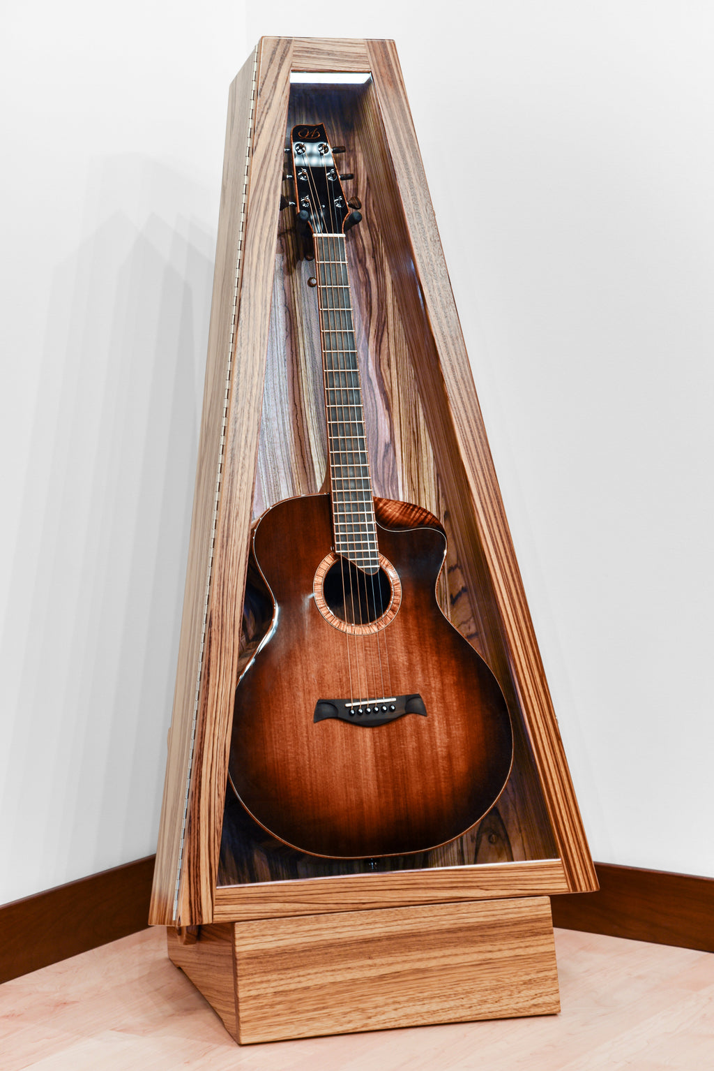 ClimaStand Triangle Humidor with Base - Zebrawood Acoustic Remedy Cases