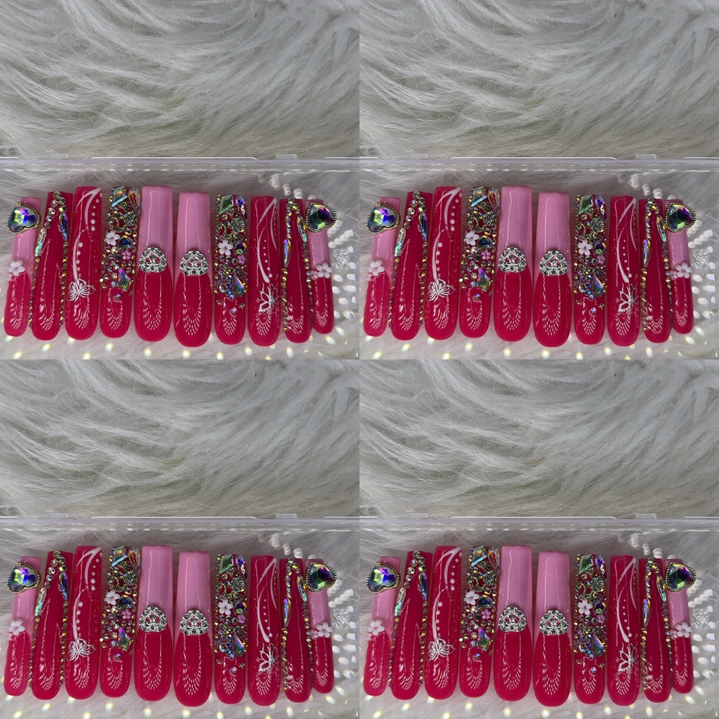 Pink nails acrylic press on nails HOL stores