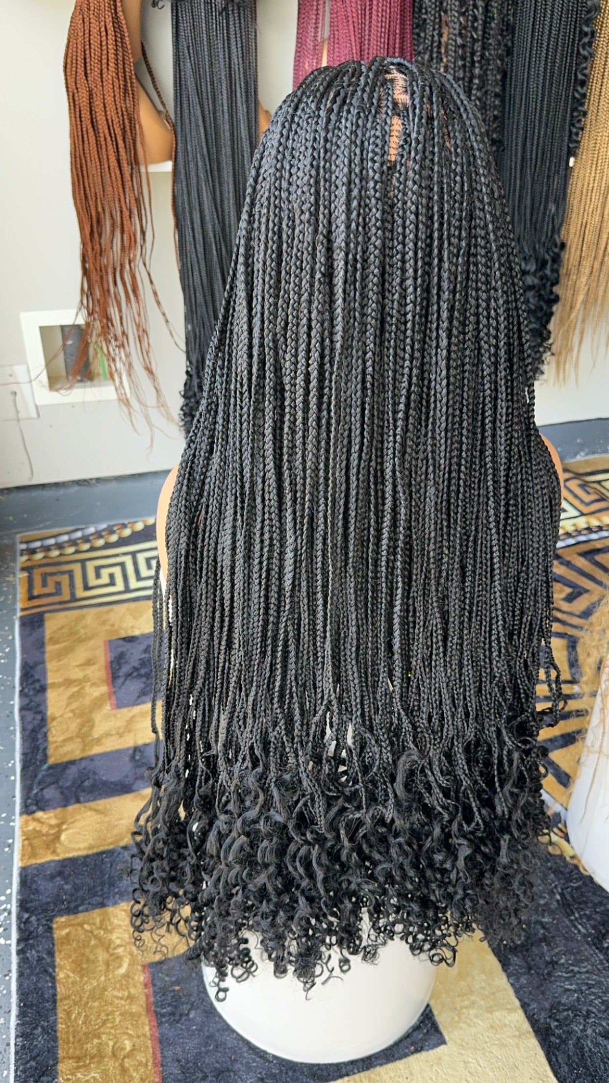 30 inches curly tips knotless braided wig HOL stores