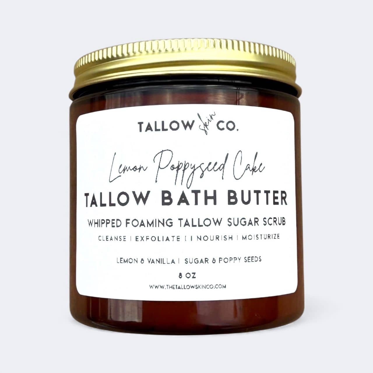 FOAMING TALLOW BATH BUTTER | LEMON POPPYSEED CAKE SUGAR SCRUB Tallow Skin Co.