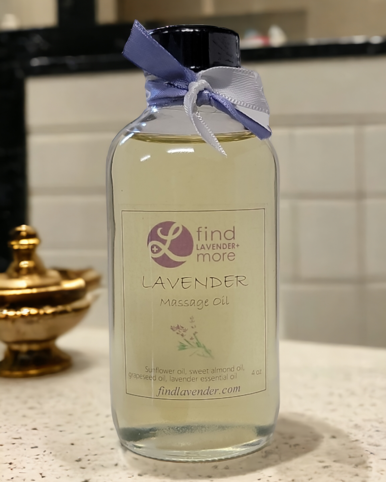 Lavender Massage Oil Natural Body Care Aromatherapy Essential Oil Findlavender.com