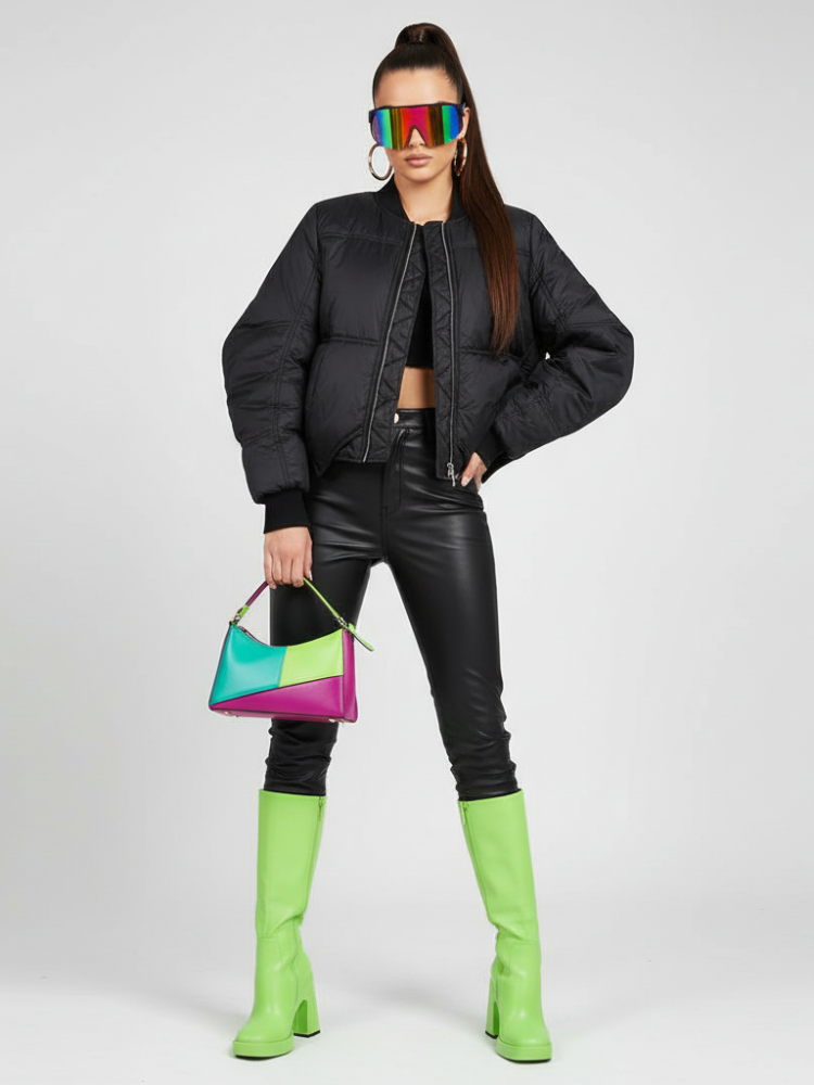 BUSHWICK Checkerboard Sequin Cropped Jacket BYMANYC ® New York BYMANYC ® New York