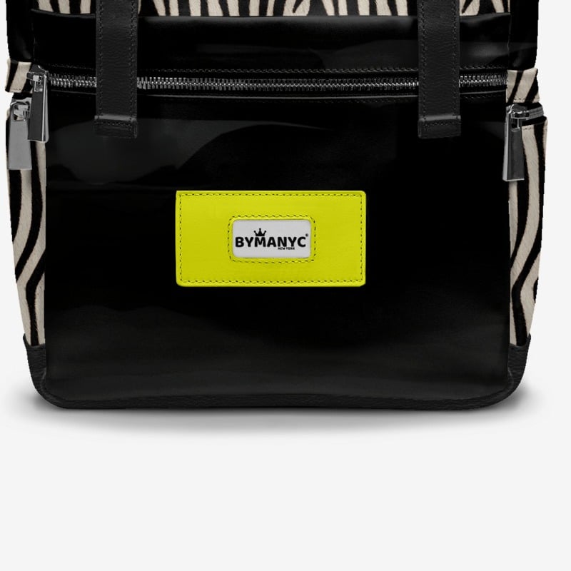 BYMANYC ® New York – NYC COUTURE Backpack in Zebra Print & Neon Yellow BYMANYC ® New York