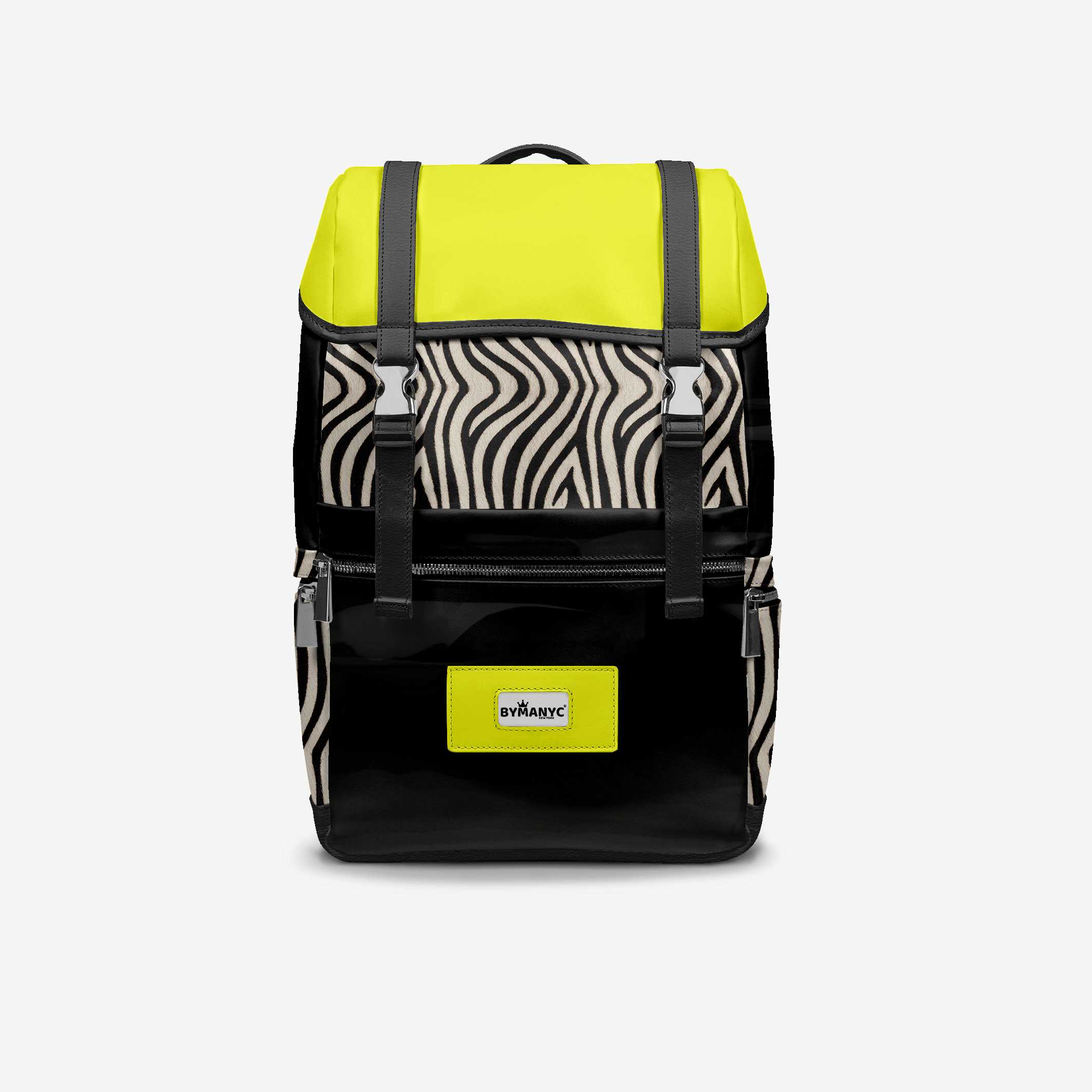 BYMANYC ® New York – NYC COUTURE Backpack in Zebra Print & Neon Yellow BYMANYC ® New York
