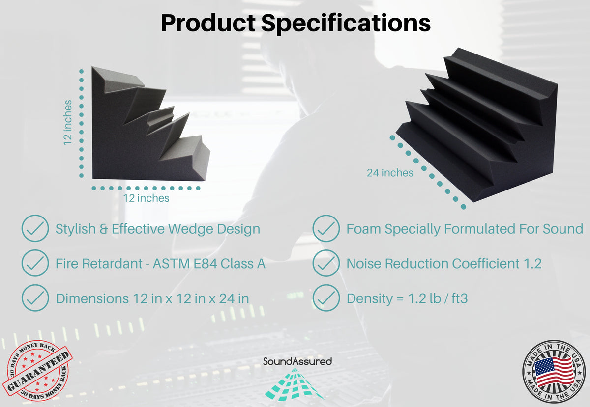 Grid Style Acoustic Foam Panels - Acoustic Foam Room Kits SoundAssured