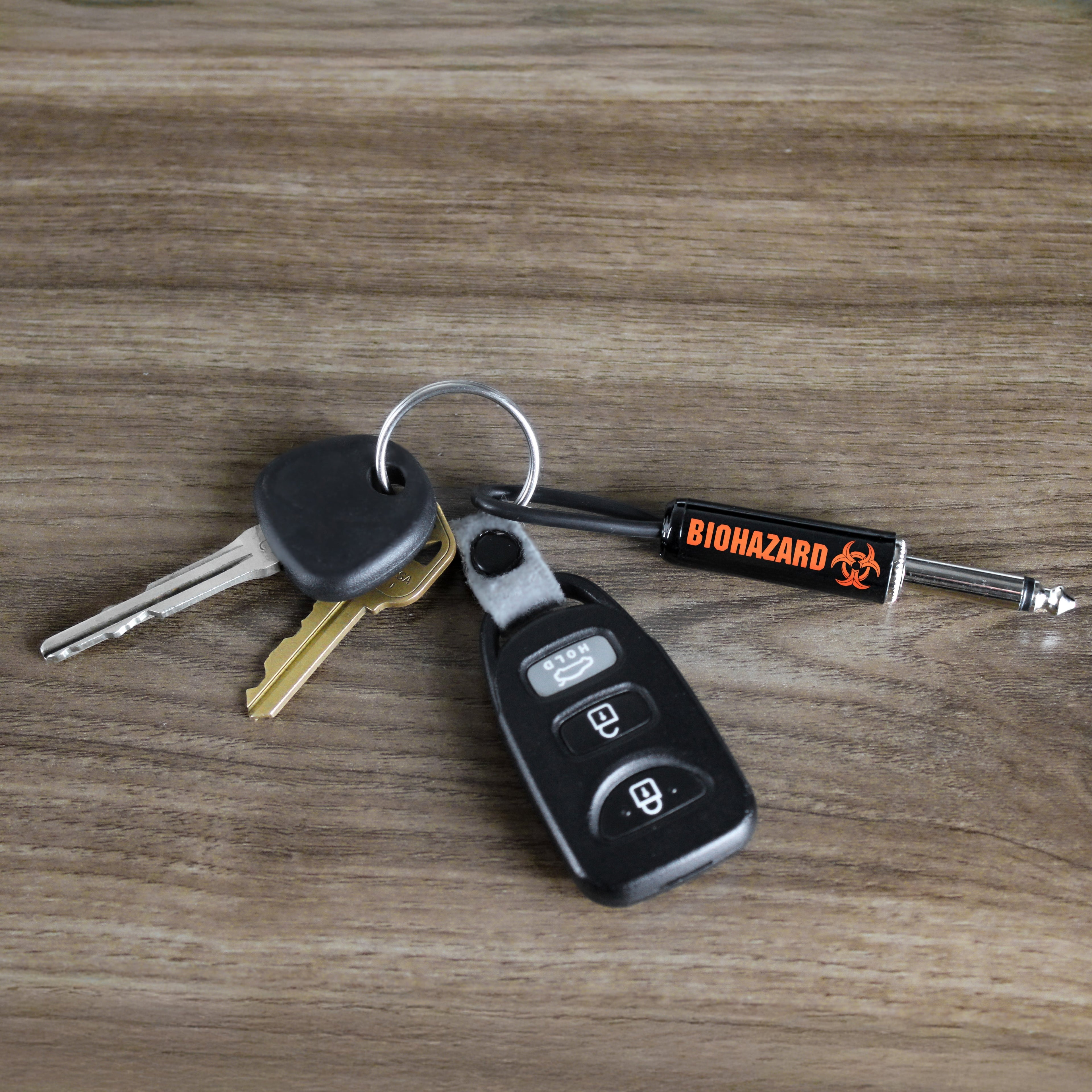 Biohazard Logo Guitar Plug Keychain Pluginz Keychains