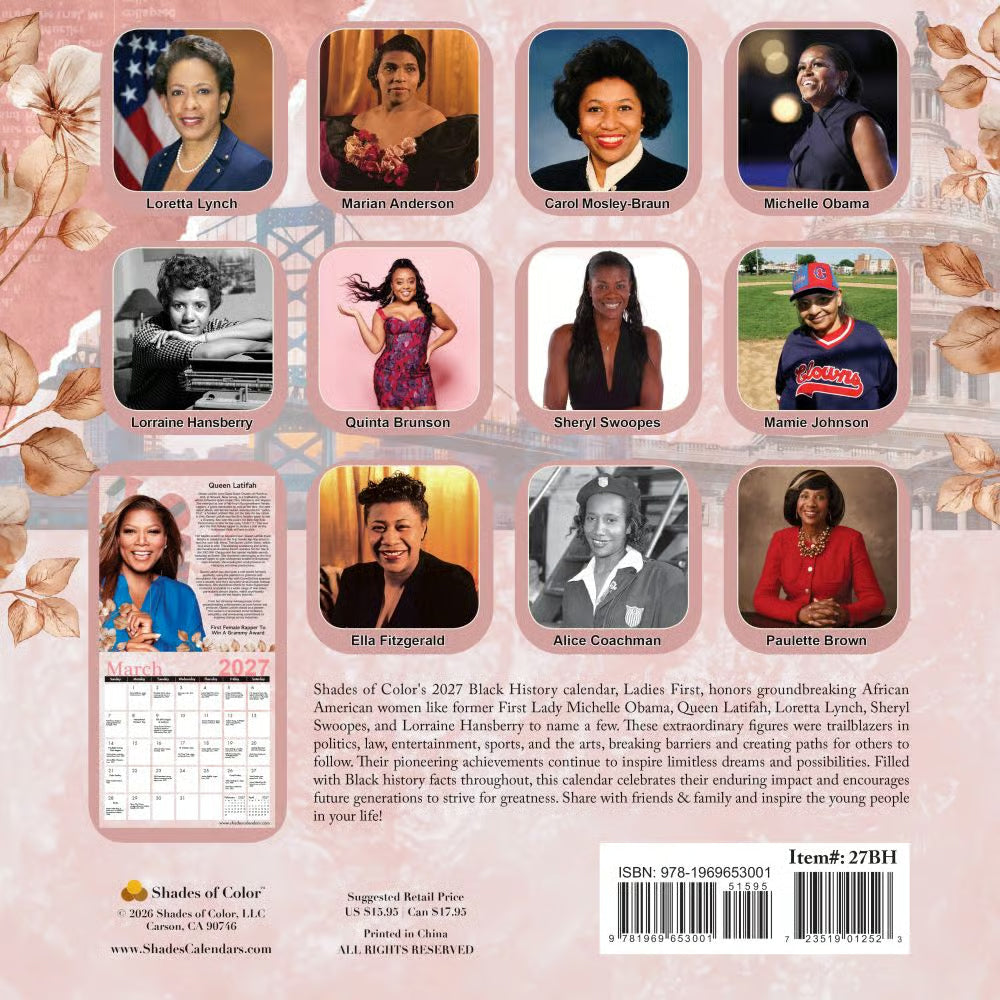 Ladies First Black History 2027 Wall Calendar - FashionMojos.com FashionMojos.com