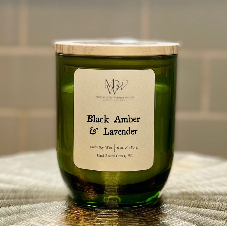 Black Amber & Lavender | Luxury Soy Candle or Wax Melt Moonlight Whimsy Wicks