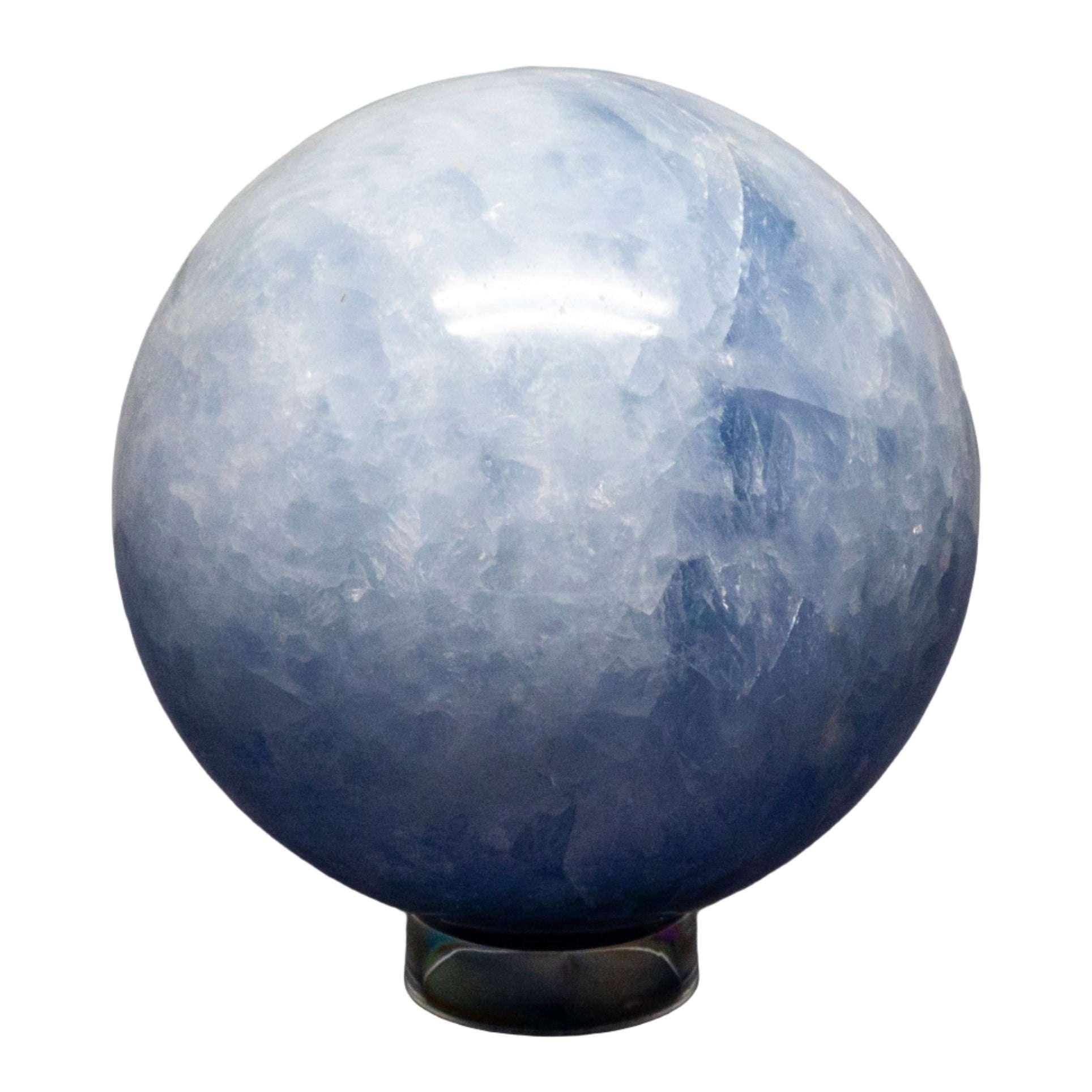 Blue Calcite Crystal Sphere Throat Chakra Calm Stone Crystal Destiny