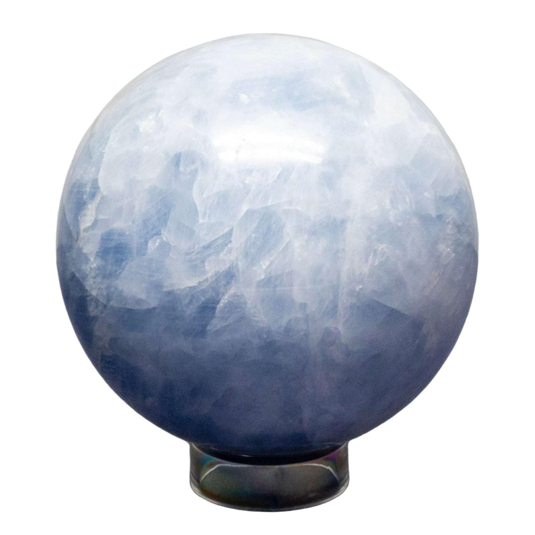 Blue Calcite Crystal Sphere Throat Chakra Calm Stone Crystal Destiny