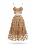 Radiant Meshed Polka Dot Two-Piece Set Boho Brown