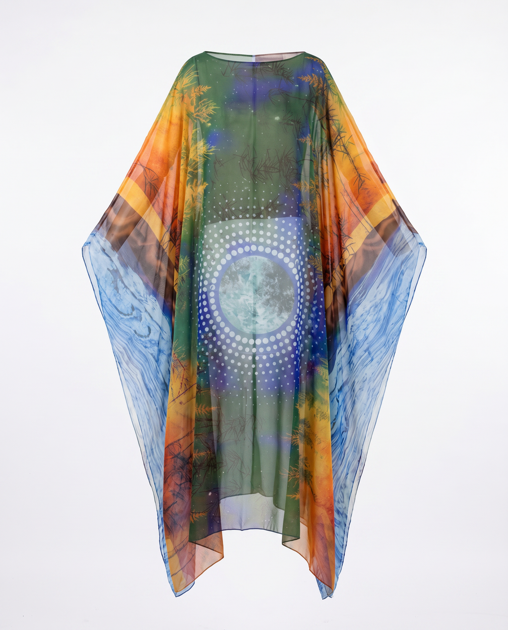 Boundless Tulle Printed Kaftan Boho Brown