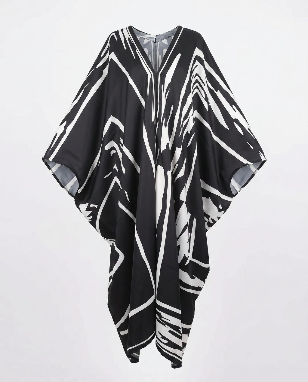 Sovereign Printed Silk Oversized Kaftan Boho Brown