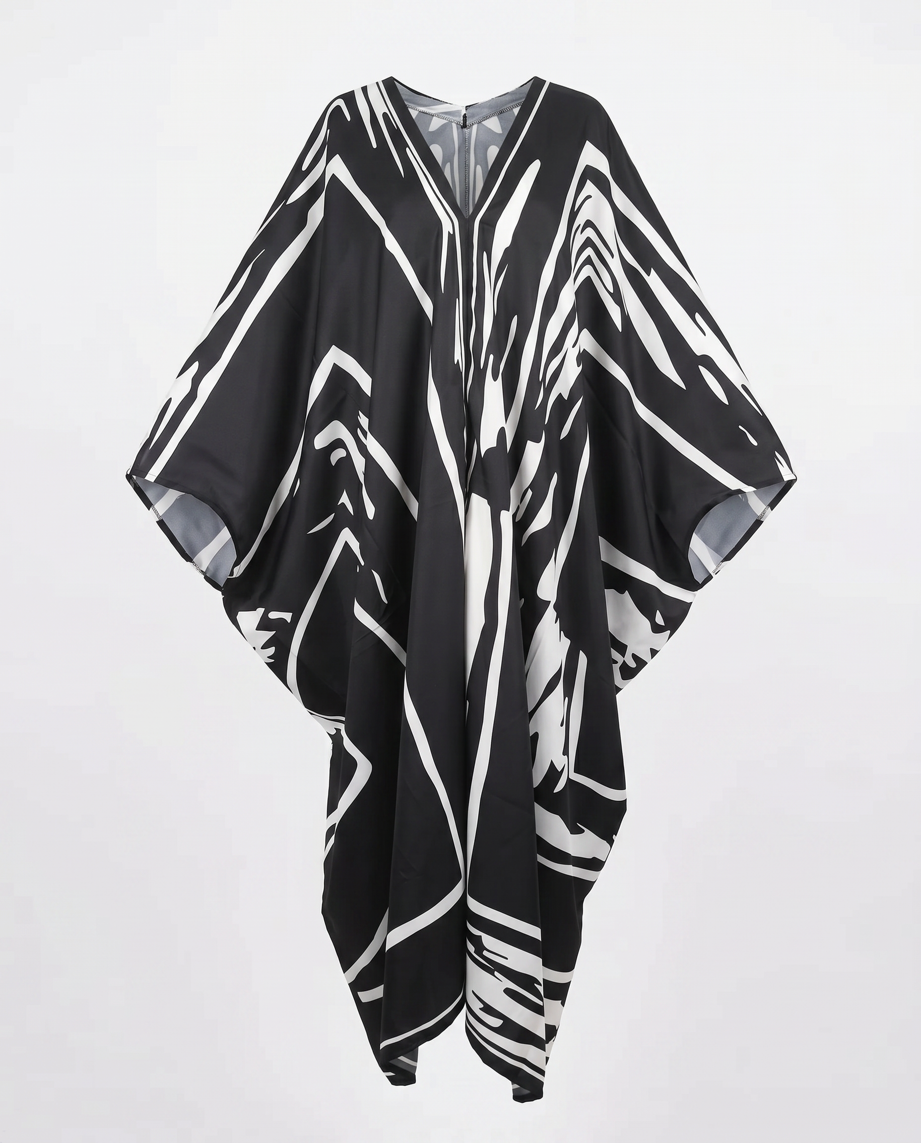 Sovereign Printed Silk Oversized Kaftan Boho Brown