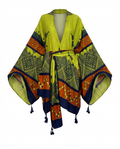 Wanderlust Printed Tassel Kimono Boho Brown