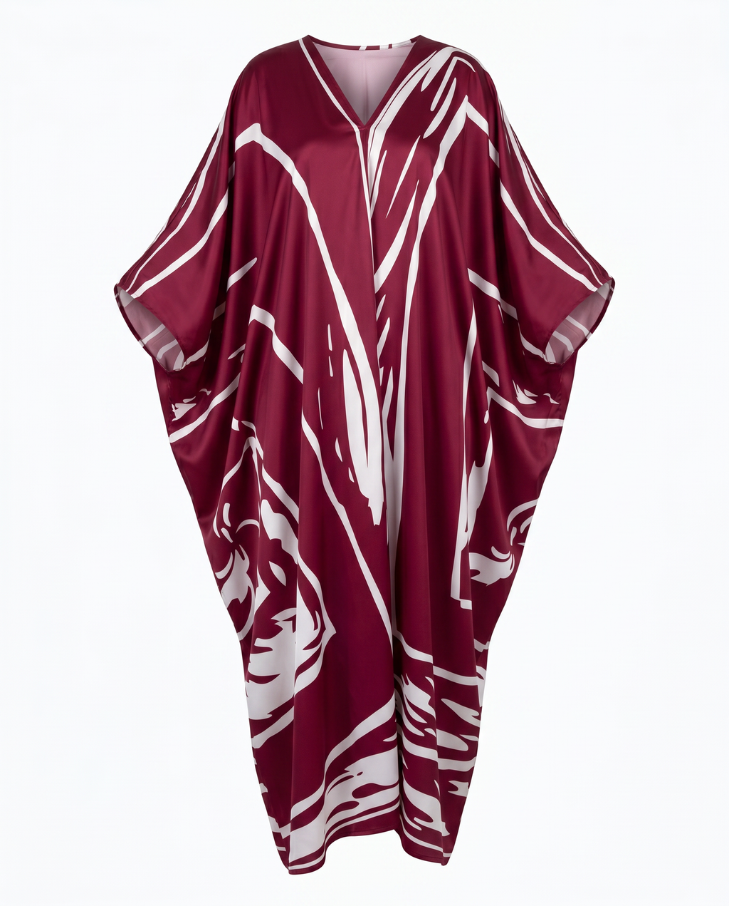Sovereign Printed Silk Oversized Kaftan Boho Brown