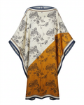 Wanderlust Printed Oversized Kaftan Boho Brown
