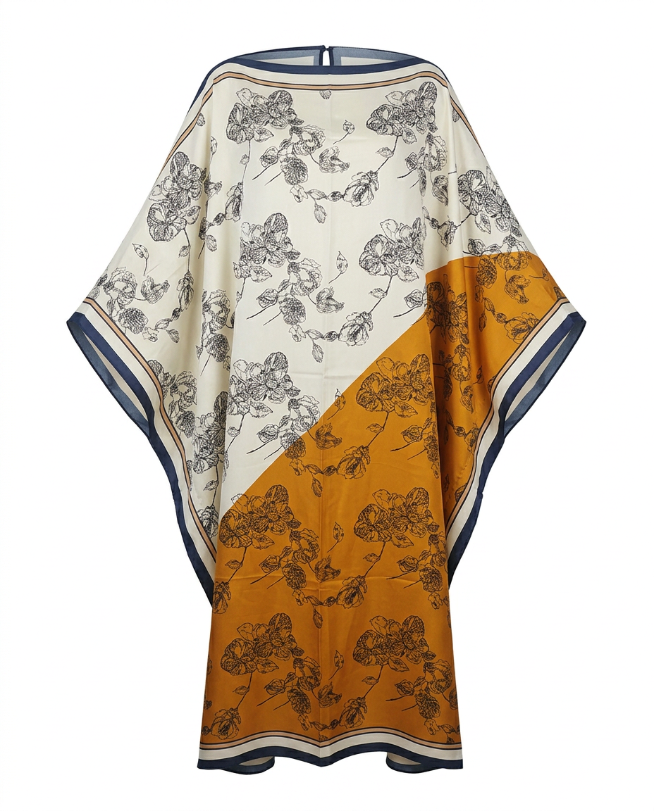 Wanderlust Printed Oversized Kaftan Boho Brown