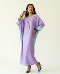 Liberated Loose Color Block Kaftan Boho Brown