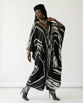Sovereign Printed Silk Oversized Kaftan Boho Brown