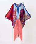 Spirited Tassel Print Maxi Kaftan Boho Brown