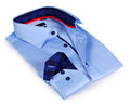 Kids -Boy's long sleeve shirt with contrast details inside the collar, cuff and the placket. LEVINAS® Official