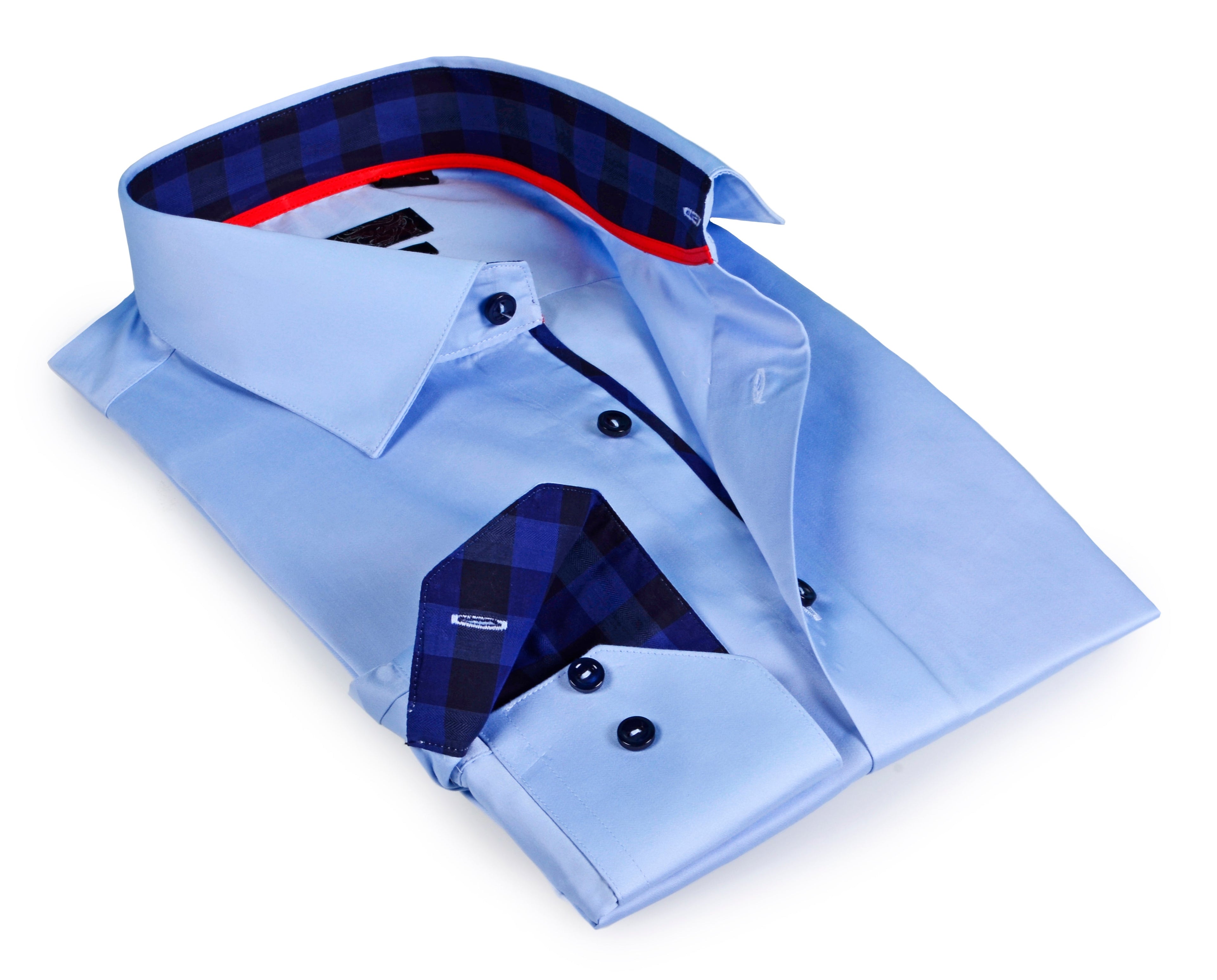Kids -Boy's long sleeve shirt with contrast details inside the collar, cuff and the placket. LEVINAS® Official