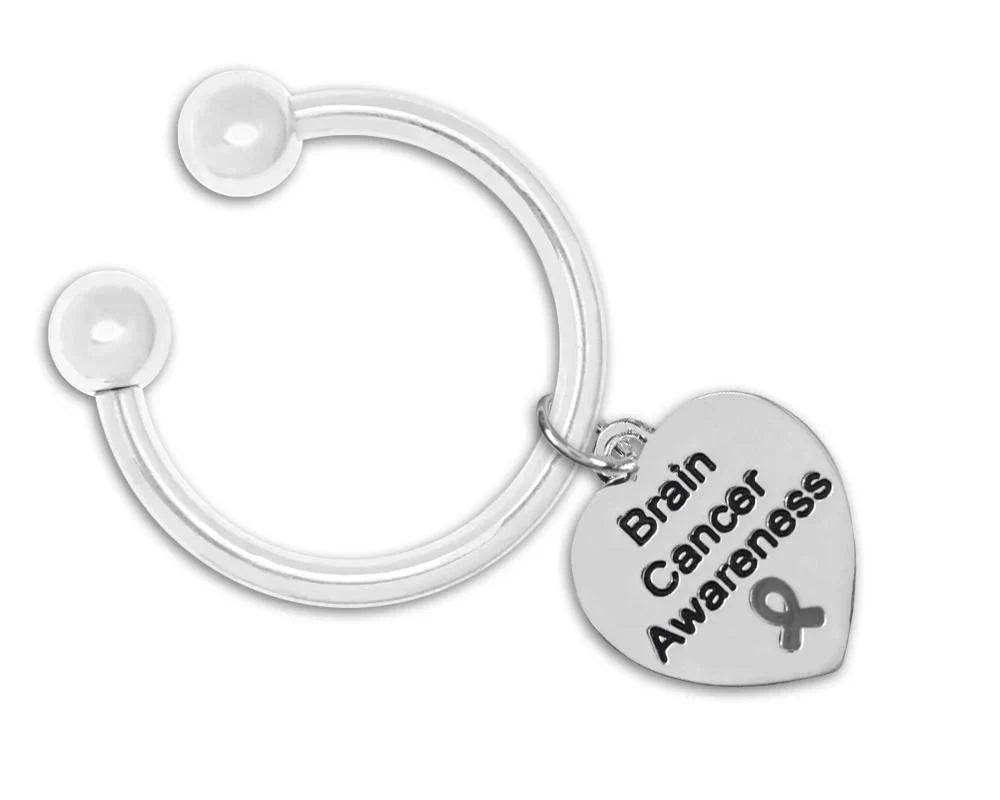 Heart Shaped Brain Cancer Key Chains The Awareness Company
