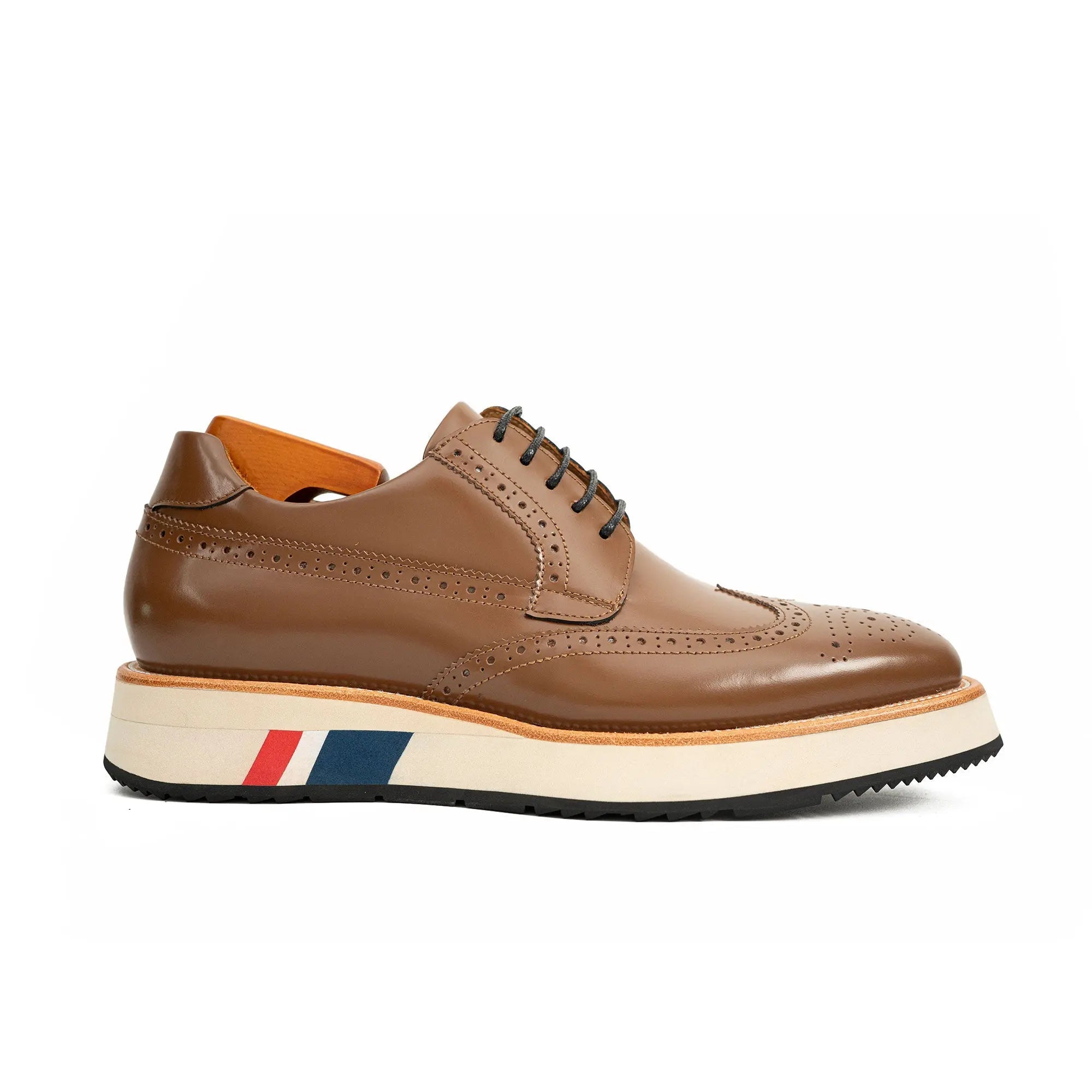Brown Brogue Shoes with Colorful Sole Divinch