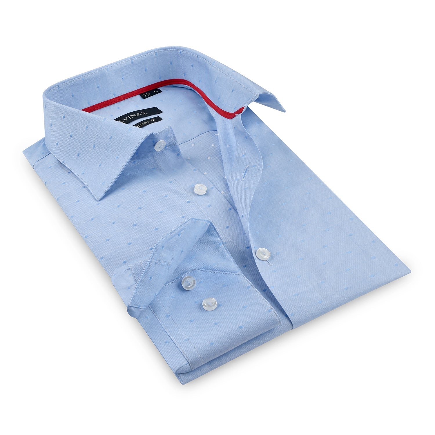 Button-Up Shirt // Blue -  Contemporary Fit - Contrast trimming - final sale LEVINAS® Official