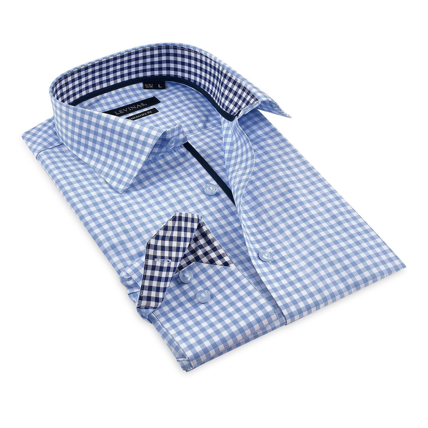 Button-Up Shirt // -  Contemporary Fit - Contrast trimming - final sale LEVINAS® Official