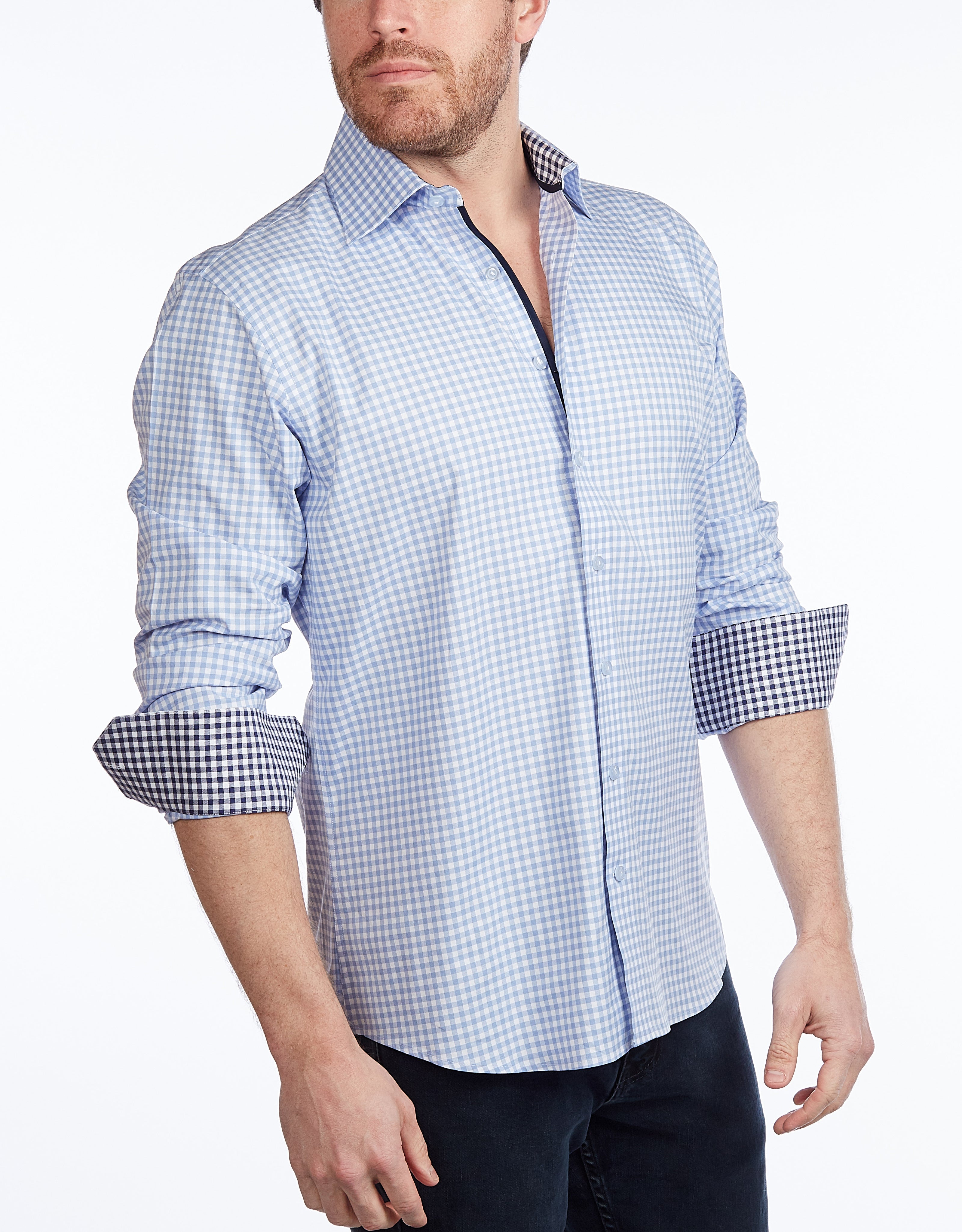 Button-Up Shirt // -  Contemporary Fit - Contrast trimming - final sale LEVINAS® Official