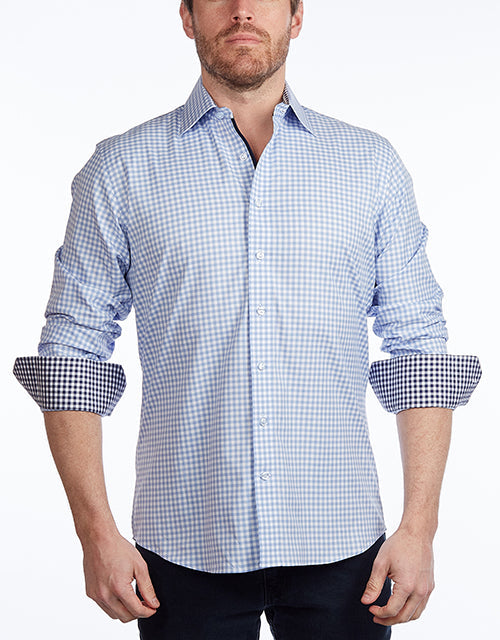 Button-Up Shirt // -  Contemporary Fit - Contrast trimming - final sale LEVINAS® Official