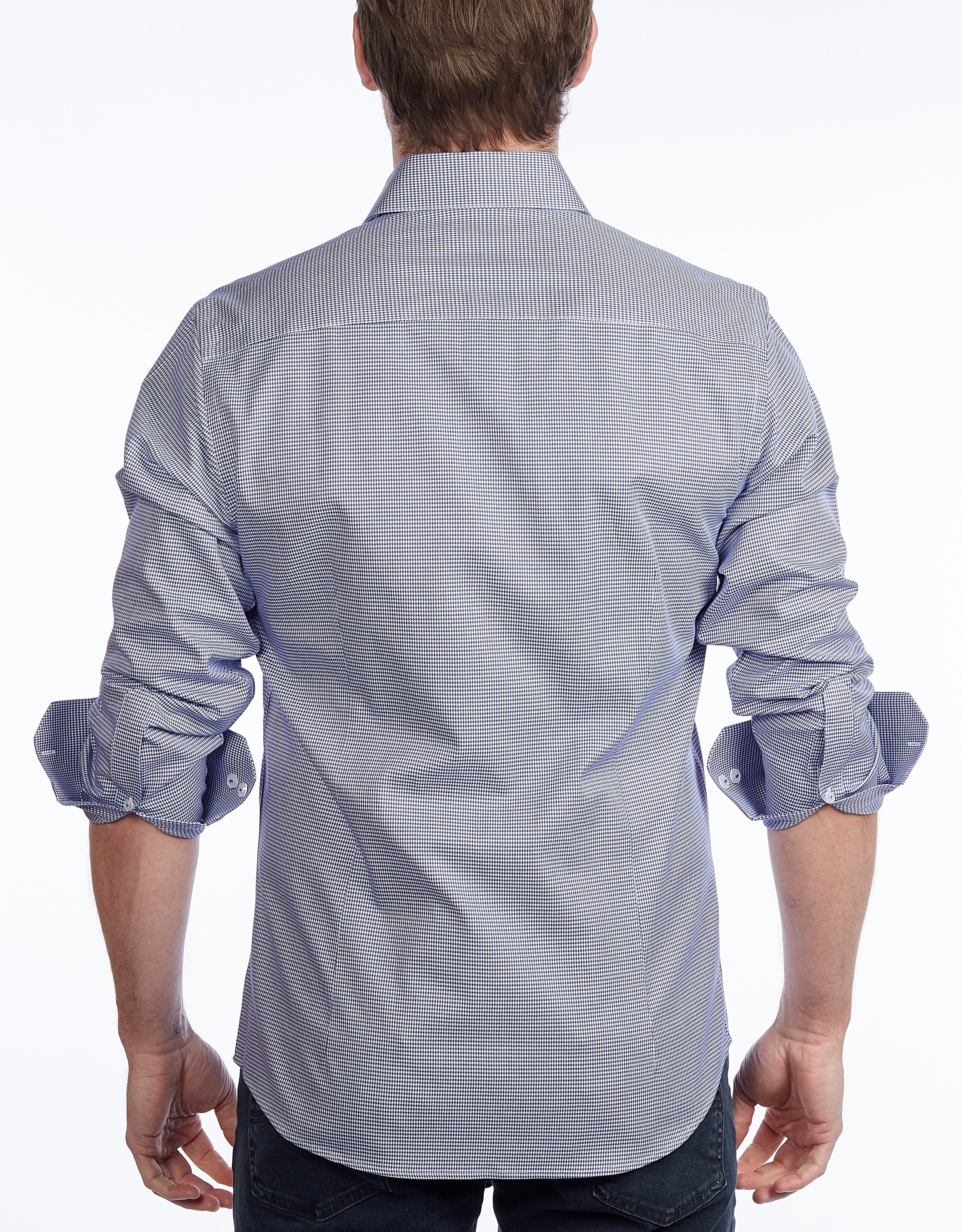 Button-Up Shirt //  - Contemporary Fit - contrast  trimming- final sale LEVINAS® Official