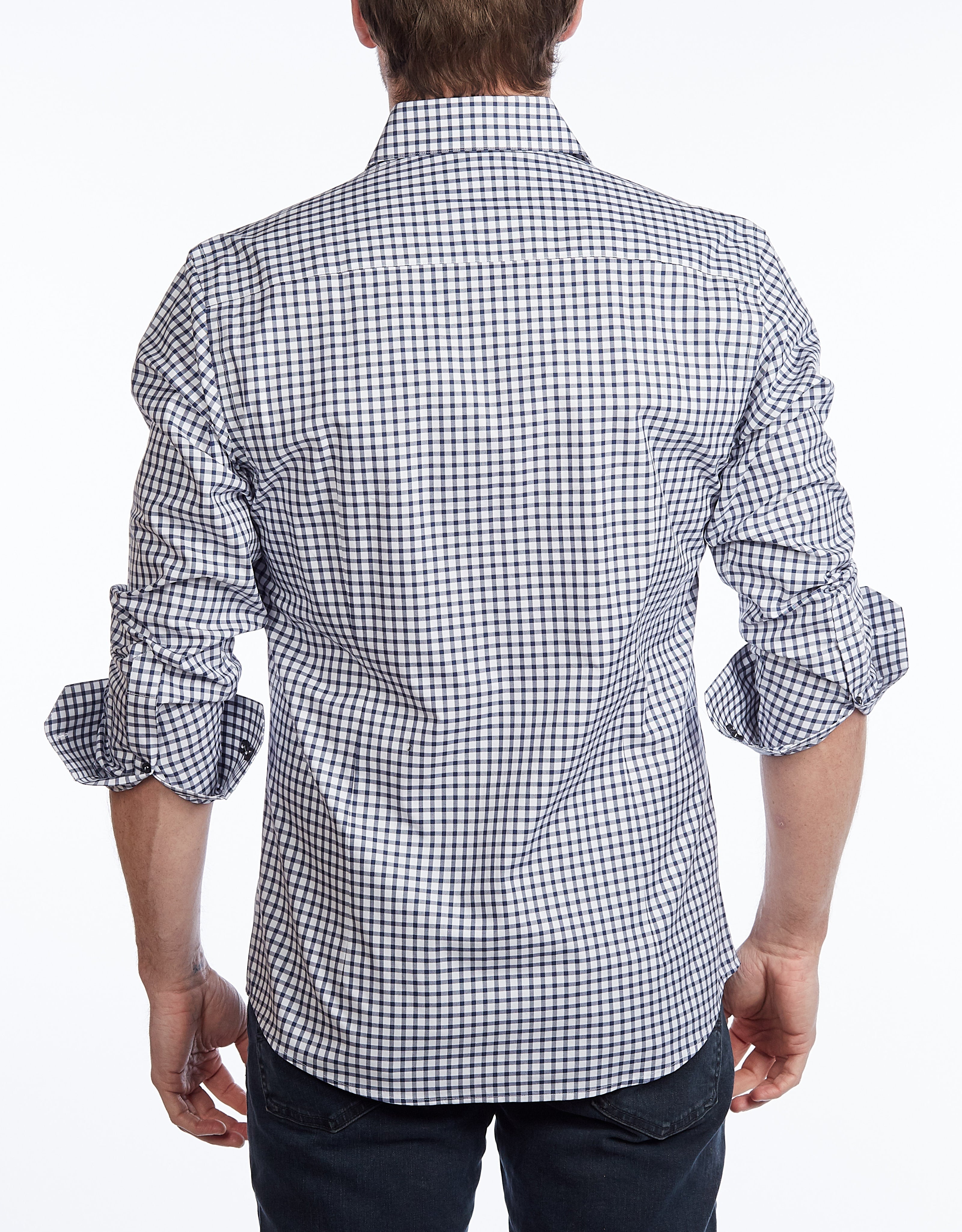 Button-Up Shirt //  - Contemporary Fit - contrast  trimming - final sale LEVINAS® Official