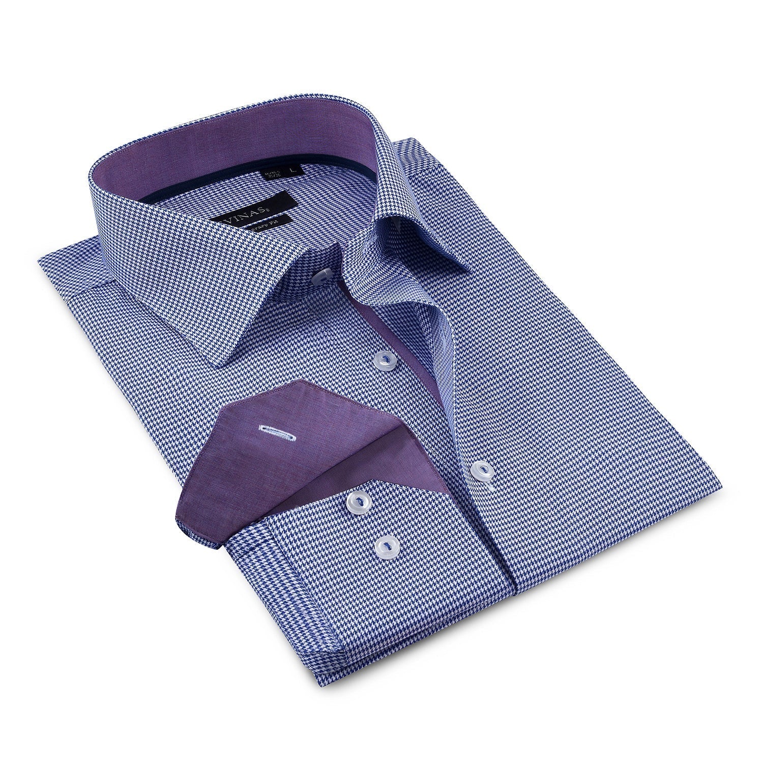 Button-Up Shirt //  - Contemporary Fit - contrast  trimming- final sale LEVINAS® Official