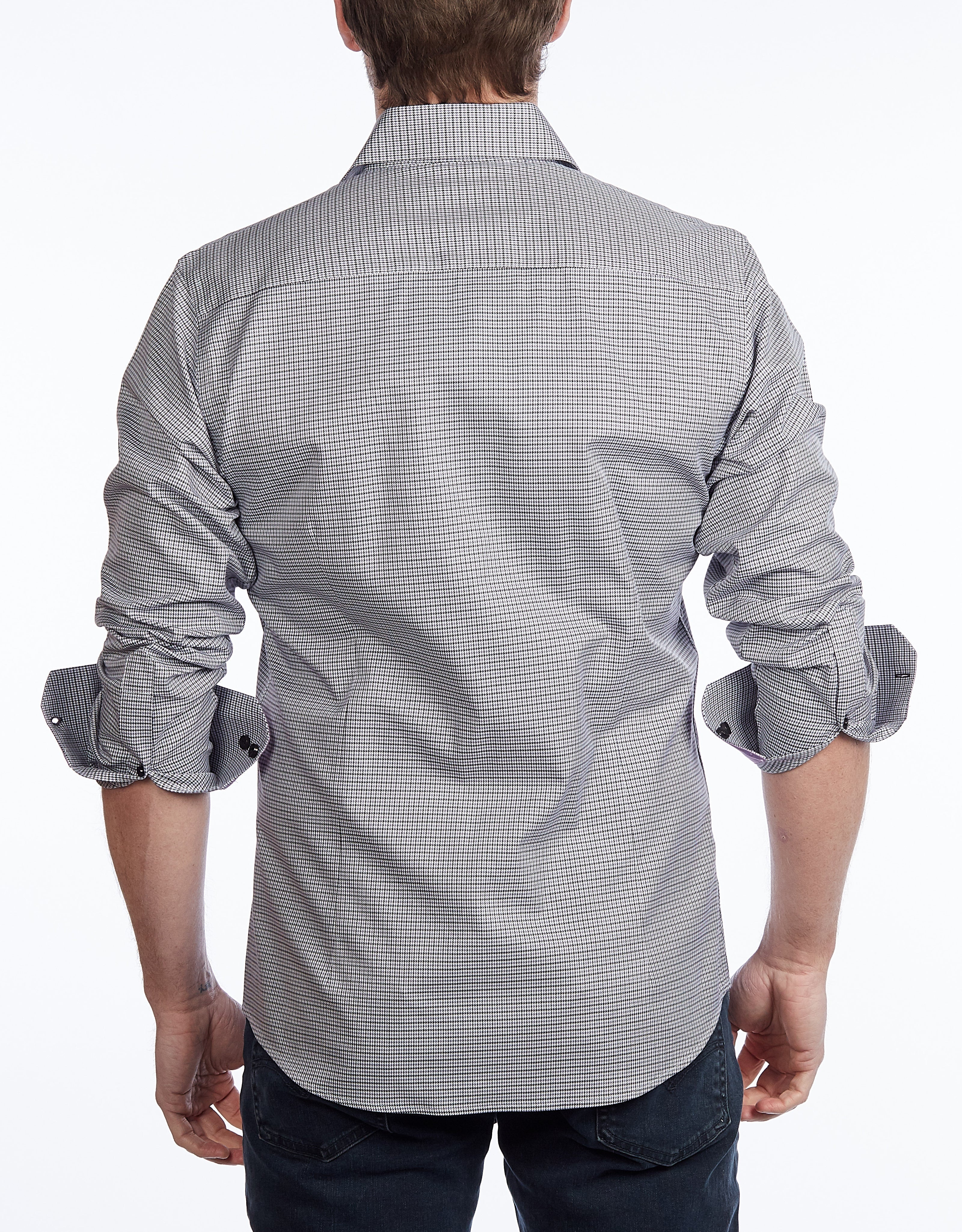 Button-Up Shirt //  - Contemporary Fit - contrast  trimming - final sale LEVINAS® Official