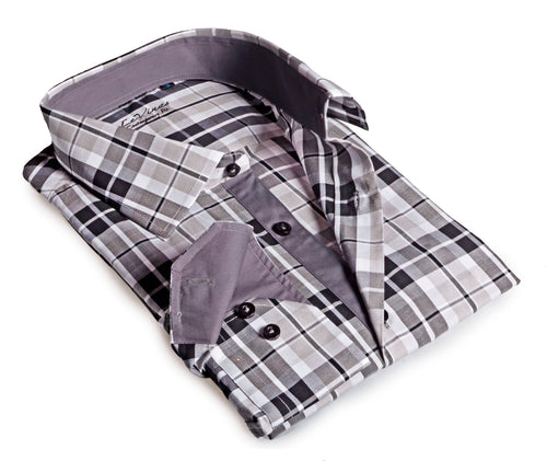 Button-Up Shirt //  - Contemporary Fit - contrast  trimming - final sale LEVINAS® Official