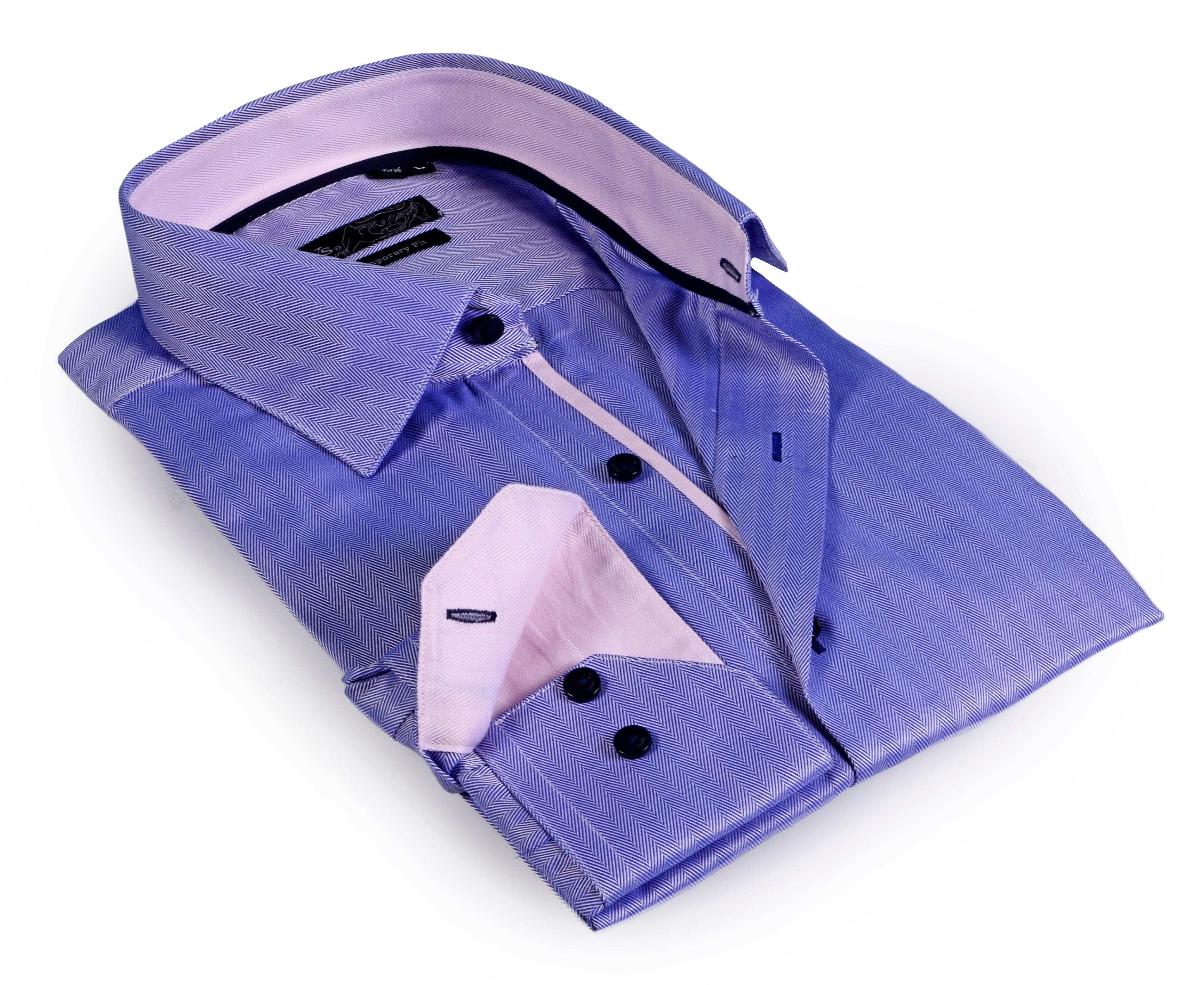 Button-Up Shirt //  - Contemporary Fit - contrast  trimming - final sale LEVINAS® Official